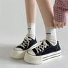 Casual Lightweight Retro Round Head Platform White Shoes Women's 2025 New Summer Leisure Sports Soft-soled Canvas Board Shoes