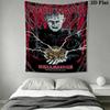 Custom Name Hellraiser Wall Tapestry Aesthetic Wall Hanging Printed Fabric Blanket Decorative Tapestries for Bedroom Living Room Home Decor
