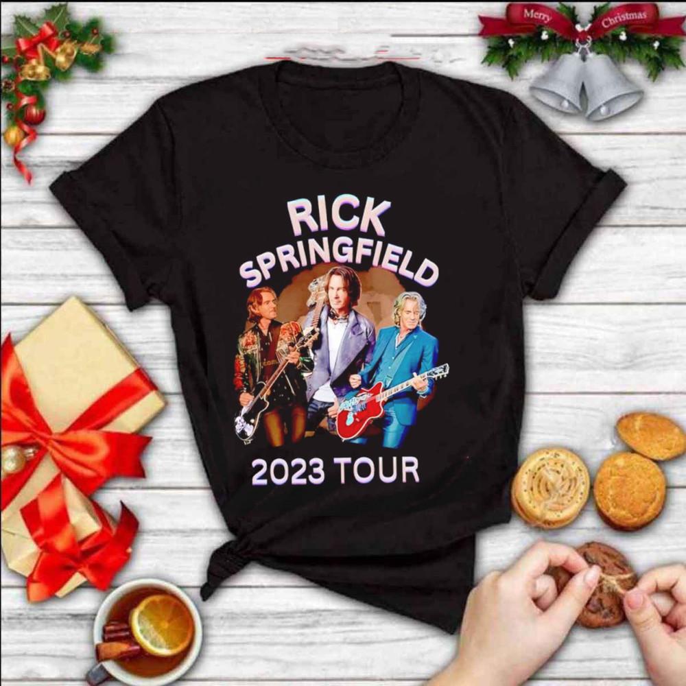 Футболка с туром Рика Спрингфилда Черная Унисекс Футболка S-234XL Унисекс Футболка XXL