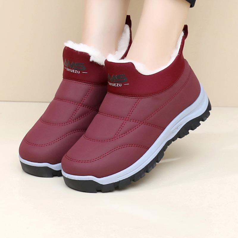 Women's Fleece Thickened Casual and Comfortable Snow Boots, Anti-slip and Warm Soft-soled One-step Shoes