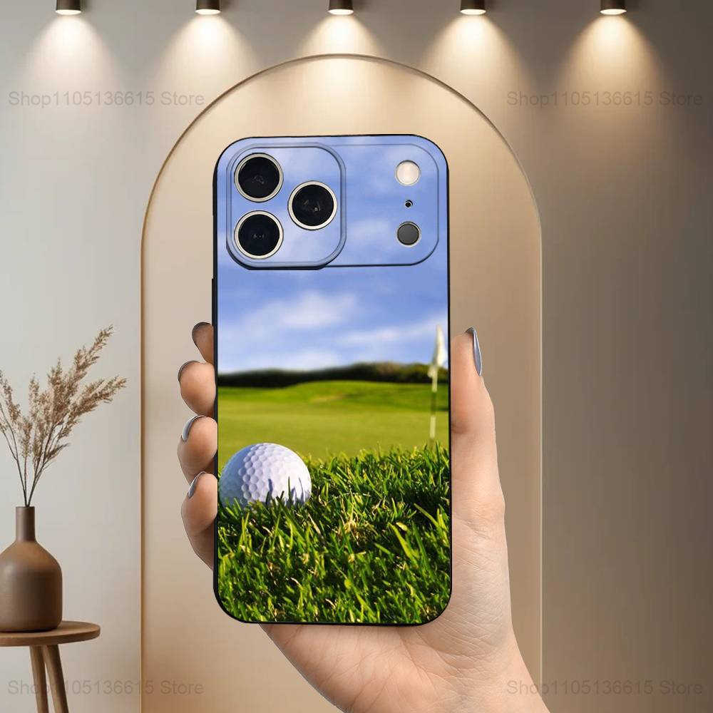 

Спортивный мяч для гольфа для iPhone 12,14,13,15,8,7,16,11,17,X,Mini,Plus,Pro,XR,SE,XS,Max,Мягкий силиконовый черный чехол iPhone16PRO