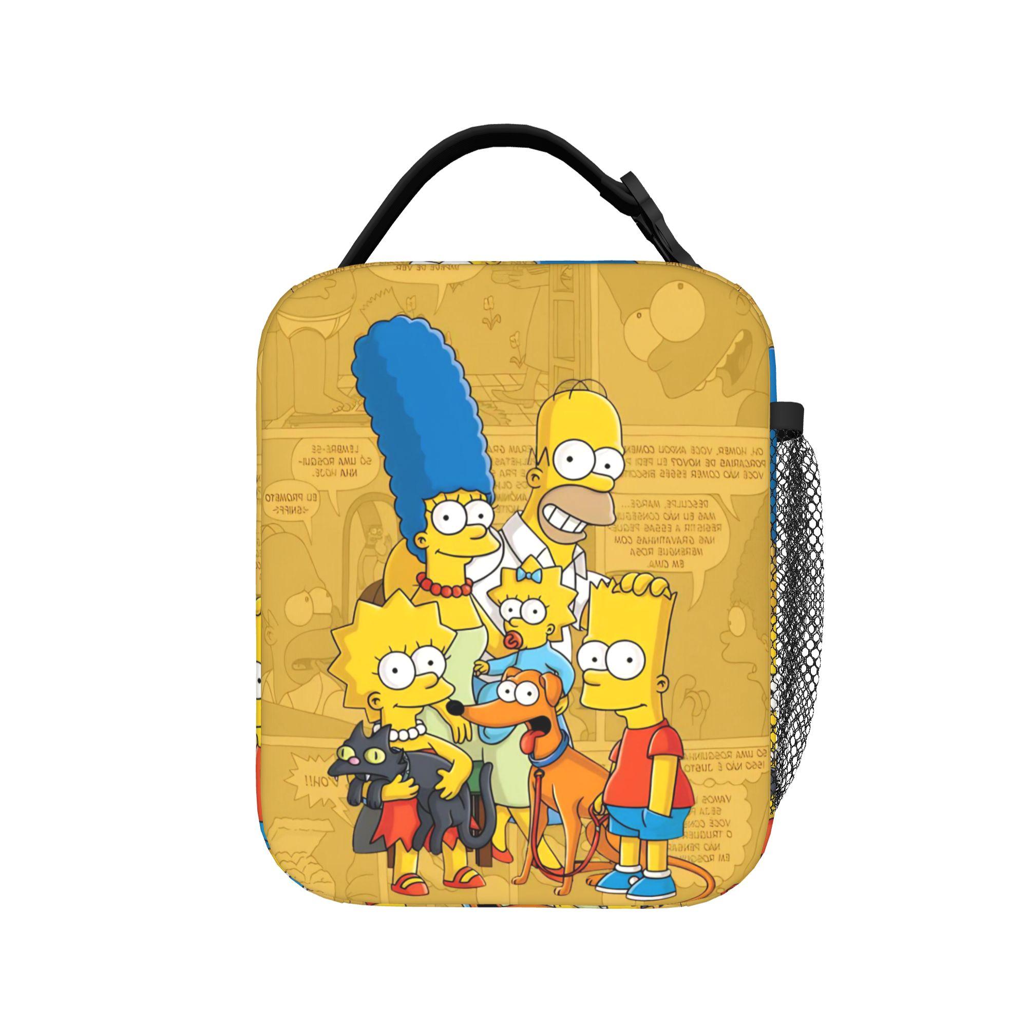 Anime S-Simpsonss Cartoon Thermal Insulated Lunch Bag for Picnic Reusable Food Bag Men Women Cooler Thermal Lunch Boxes One Size