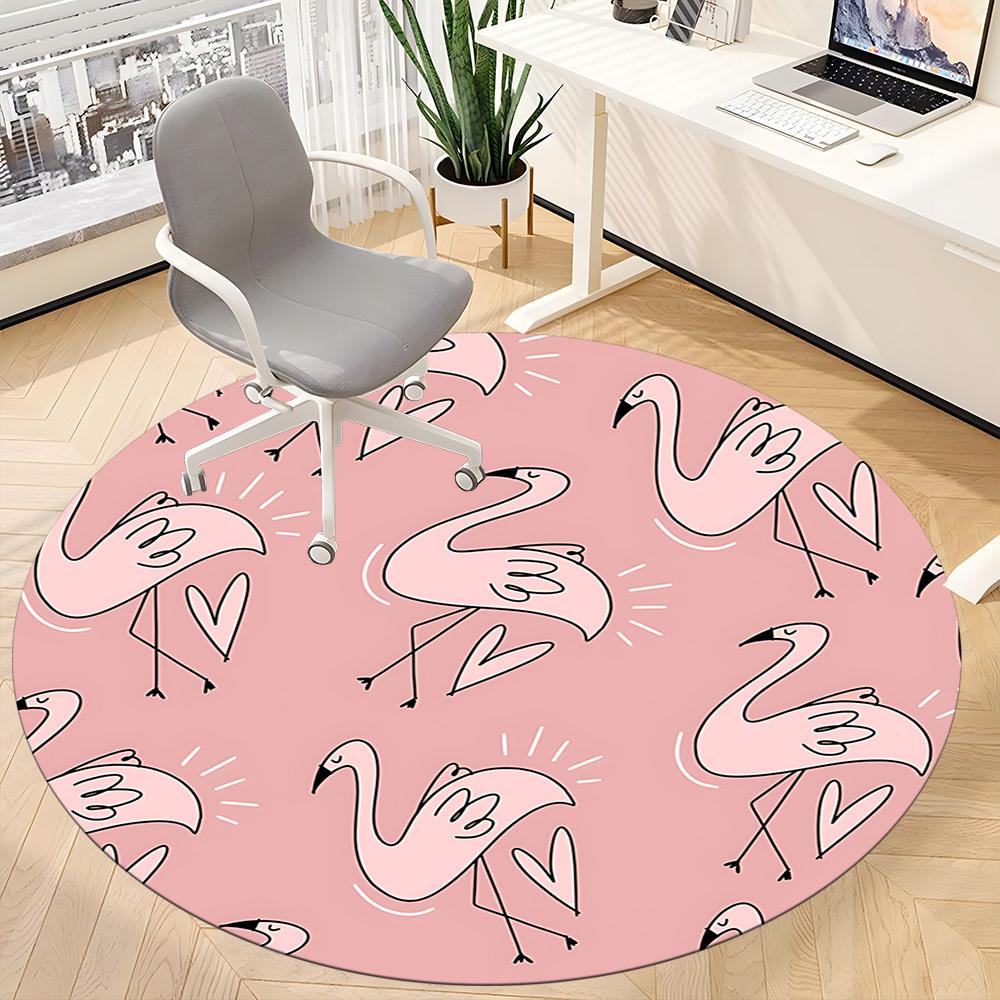 1pc Flamingo Pattern Chair Carpet for Office, Non slip, Soft and Durable Office Rug for Interior Decoration