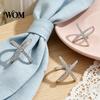 Women Scarf Accessory Rhinestone X-Shape Ring, Metal Geometric Clip, Sparkling Modern Clip Slide Ring for Silk Scarves Neckerchiefs Shawls Shirts