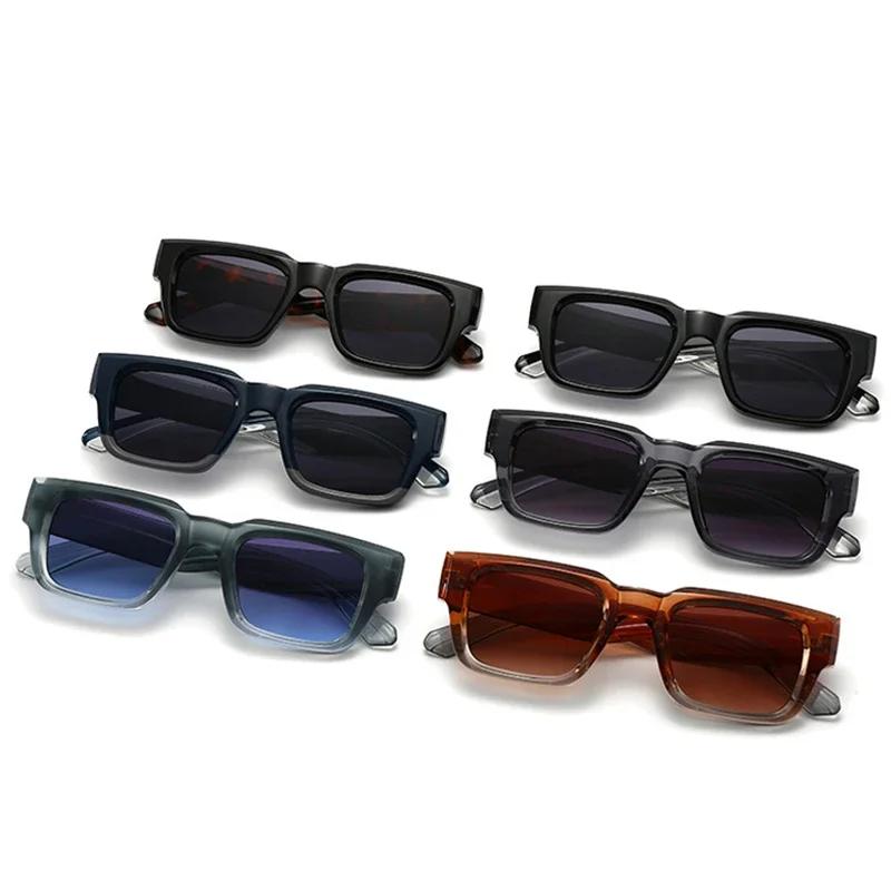 Square Sunglasses Men Punk Wide Legs Eyewear Gradient Green Gray Shades Luxurious Brand Designer Women Sun Glasses