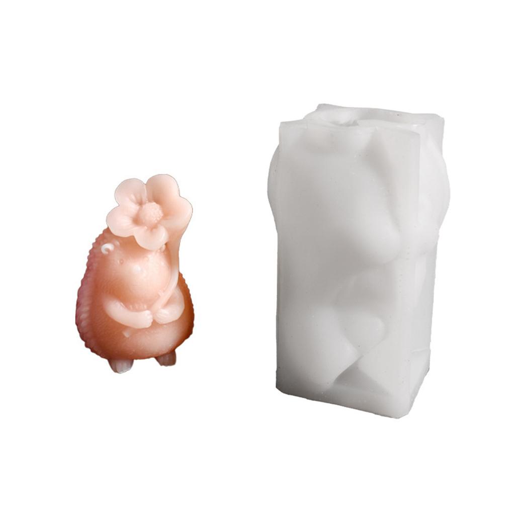 Fashionable Hedgehog Shaped Candlestick Sturdy Silicone Mould for Resin and Art Craft Supplies Home Decoration Mould