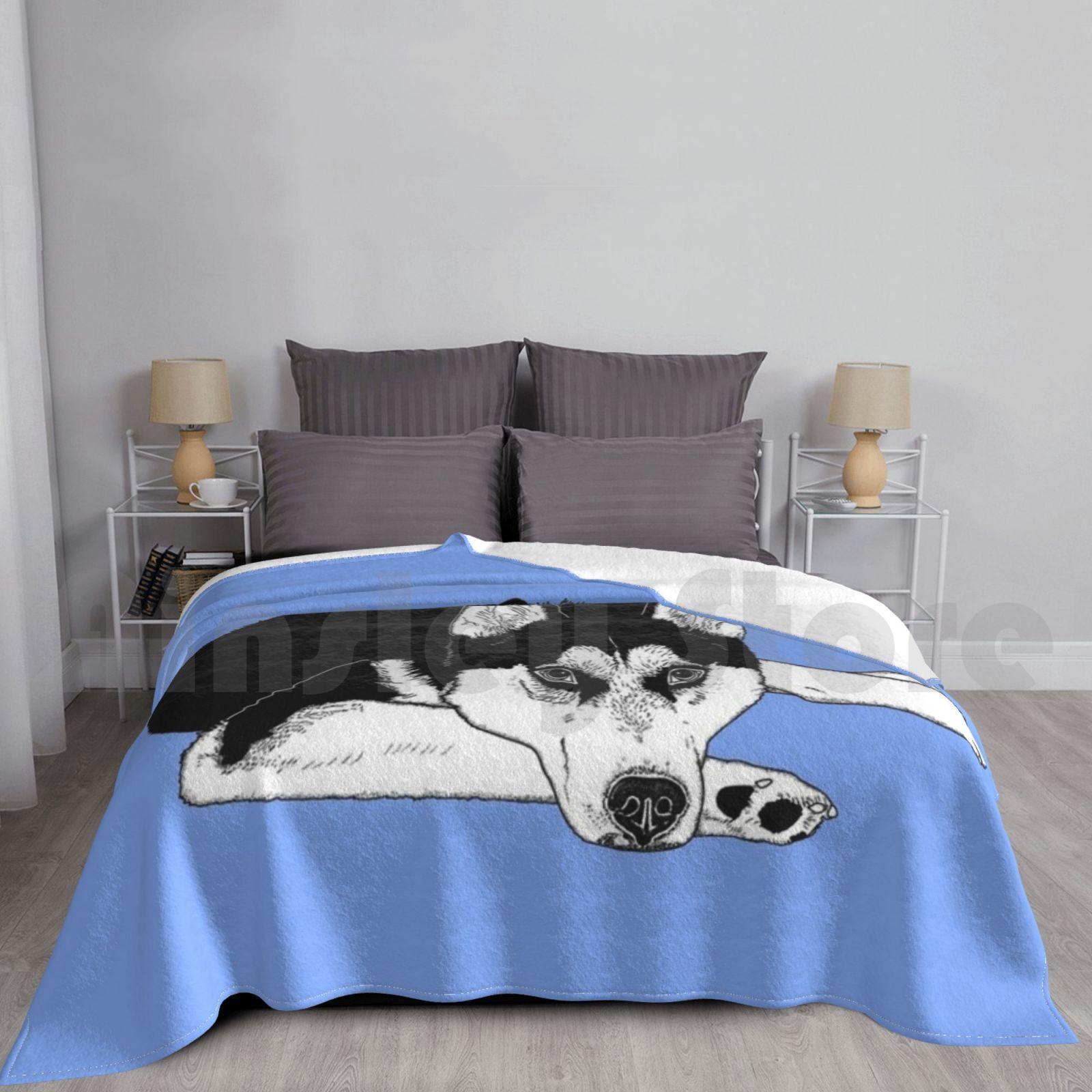Siberian Husky Blanket Fashion Custom Siberian Husky Dog Sled Huskies Siberian Husky Aheadgraphics Pet Size: 75*100cm, Weight: 230 GSM