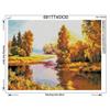 DIY 5D Diamond Autumn Landscape Lake Handmade Diamond Painting Cross Stitch  Patterns Rhinestones