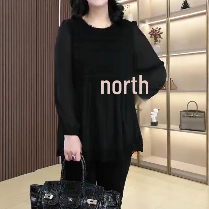 

2025 Spring Plus Size Lace Jacquard Outfit for Middle-Aged Women 6XL for 220-240 lbs