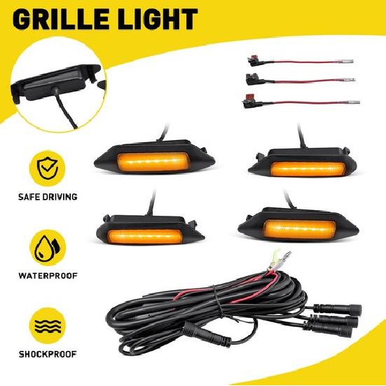 4X For Toyota RAV4 -24 LE SE XLE XSE Limited LED Bumper Grill Light Amber EA