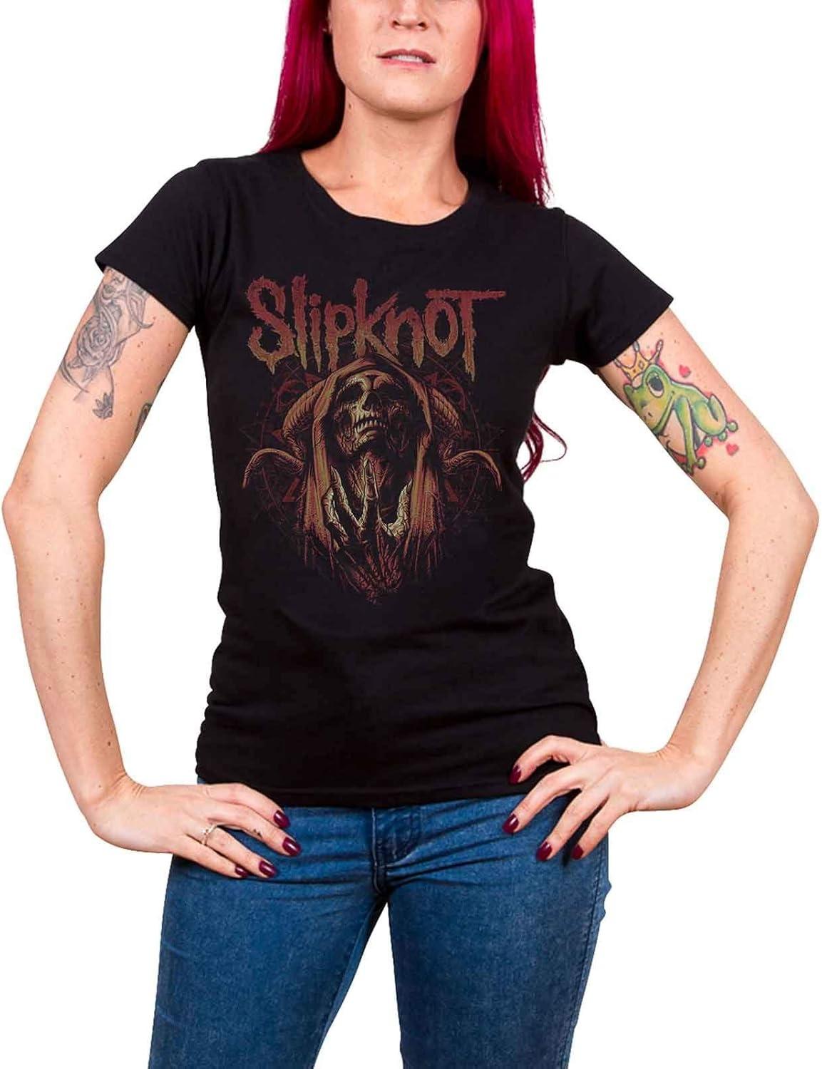 Футболка Slipknot Злая Ведьма Логотип группы Официальная Женская Приталенная Черная XXXXXL чёрный