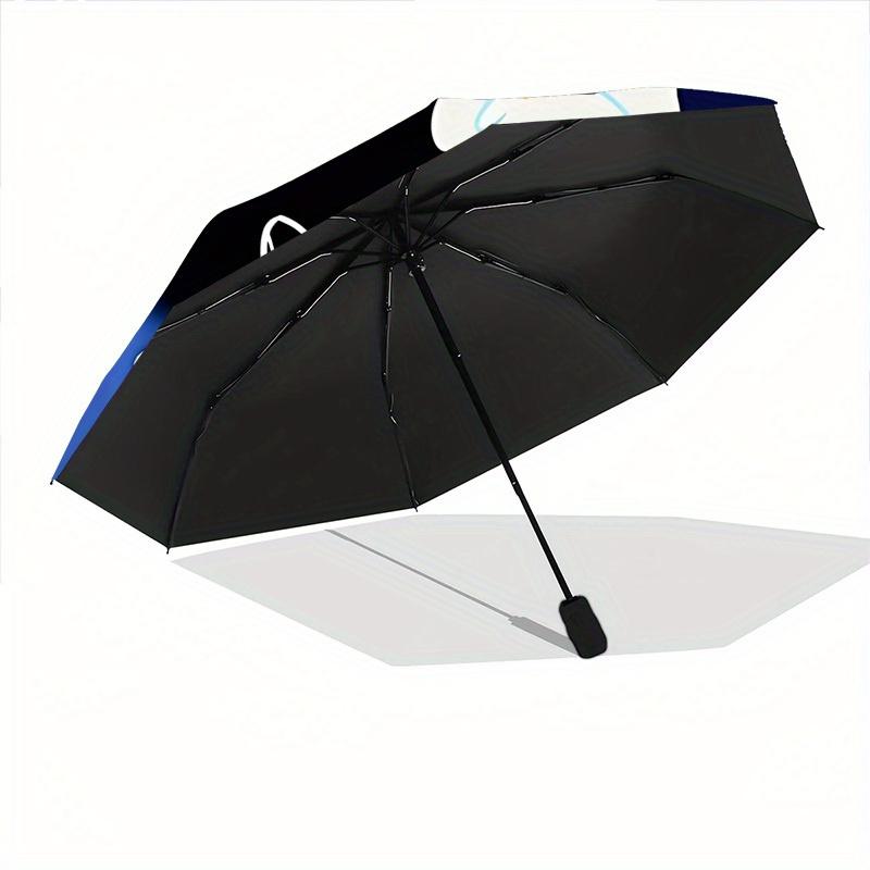 1pc Blue Flowers Automatic Open/Close Umbrella, Portable Folding umbrella for Everyday Use yy250826025