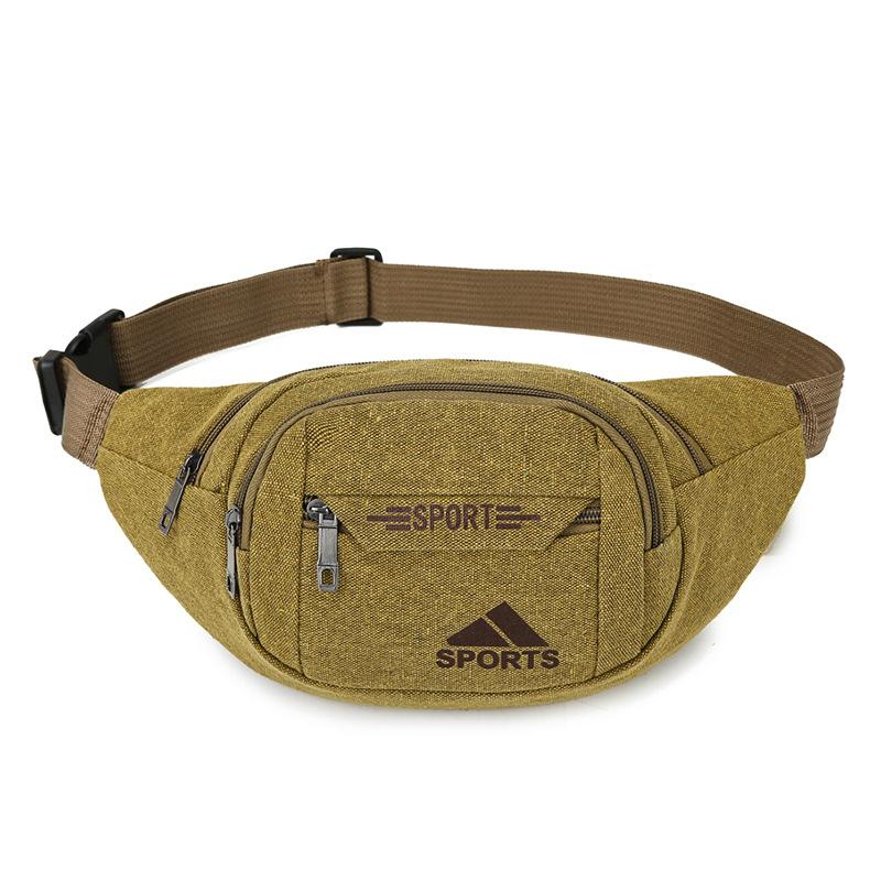 

Canvas Pocket Men and Women Outdoor Sports Mobile Phone Pocket Slung Chest Bag Large Capacity Business Cashier Bag