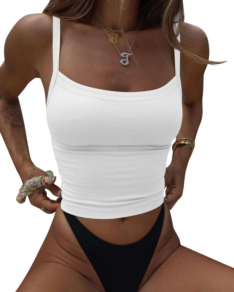 Women Sexy Slim Fit Cropped Single Strap Y2k Casual Camisole Top