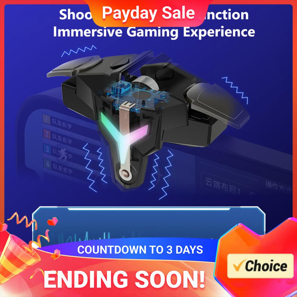 1/2pcs RGB/Mechanical 4 Finger Mobile Gaming Trigger for PUBG Game Controller Gamepad Aim Trigger Button for Mobiles Phones
