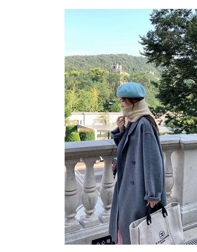 Oatmeal Woolen Coat: 2025 Autumn/Winter Korean Style Loose Mid-Length Bestseller Jacket