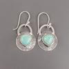Natürlicher Amazonit Edelstein 925 Sterling Silber Handgefertigte Hängeohrringe 1,30" EE-63-31