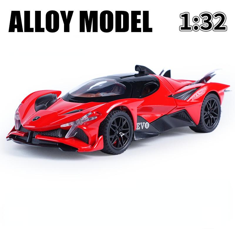 1:32 Scale Apollo EVO Toy Car Model Alloy Diecasts Sound Light Doors Opened Vehicle Models for Children's Interactive Toys
