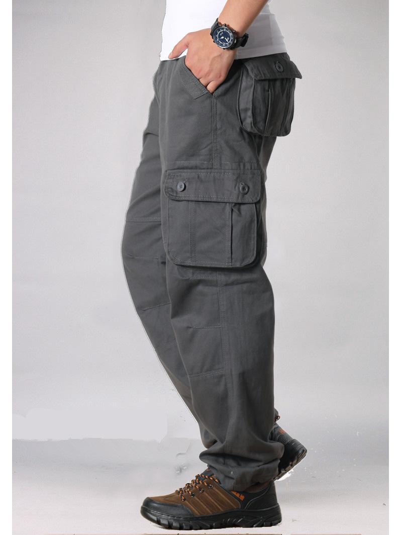 

Мужской повседневный комбинезон в корейском стиле с множеством карманов, прямого свободного кроя, модные брюки для студентов. 38 серый