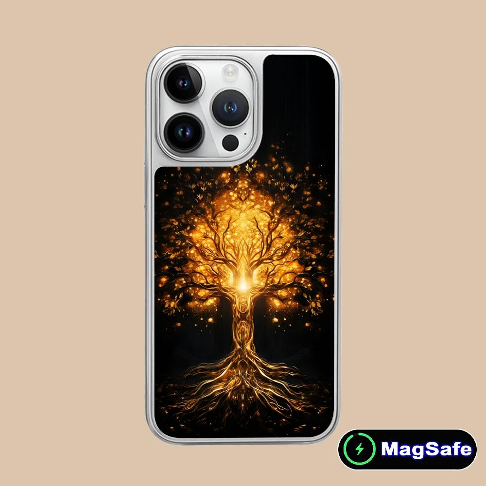World Life Tree Mobile Phone Case for iPhone 17 16 15 14 13 12 11 Air Pro Max Plus Magsafe Silver Plating Colorful Cover Cover