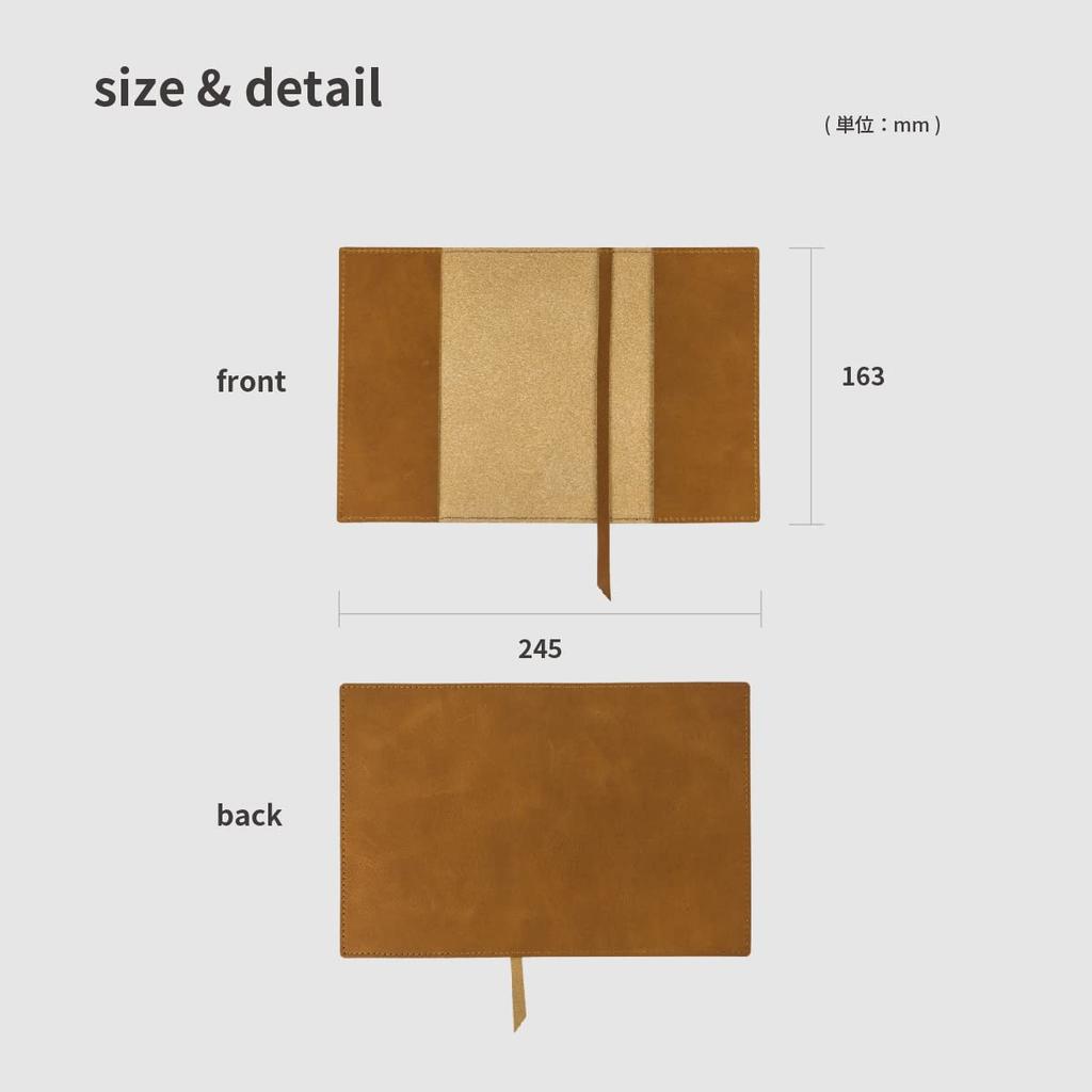 asoboze Himeji Leather Book Cover, Made in Japan, with Bookmark, Paperback Size A6, ZE V 158, Vintage Green (No Wrapping, Vintage Green)