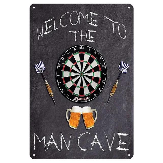 Vintage Rzutki Piwo Metalowy Znak Blaszany Retro Sztuka Ścienna do Baru Sportowego Man Cave Pokoju Gier Dekoracja Klubu Kawiarni Żelazny Plakat Tabliczka