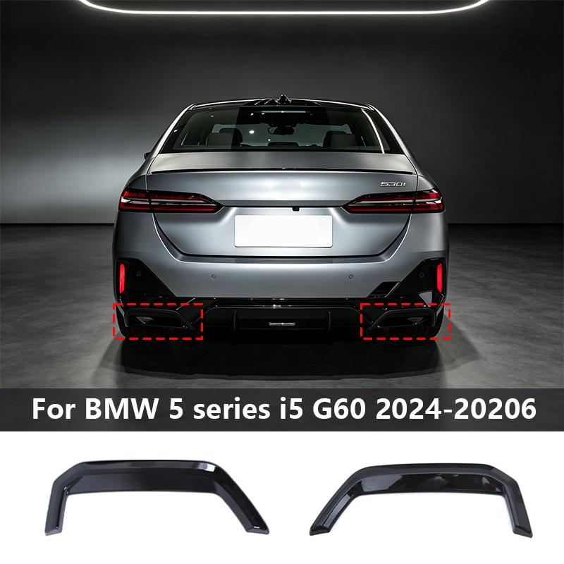 ABS Gloss Black For BMW 5 Series i5 G60 2024 -2025 Car Tail Rear Bumper Side Lip Trim Strip Exterior Accessories