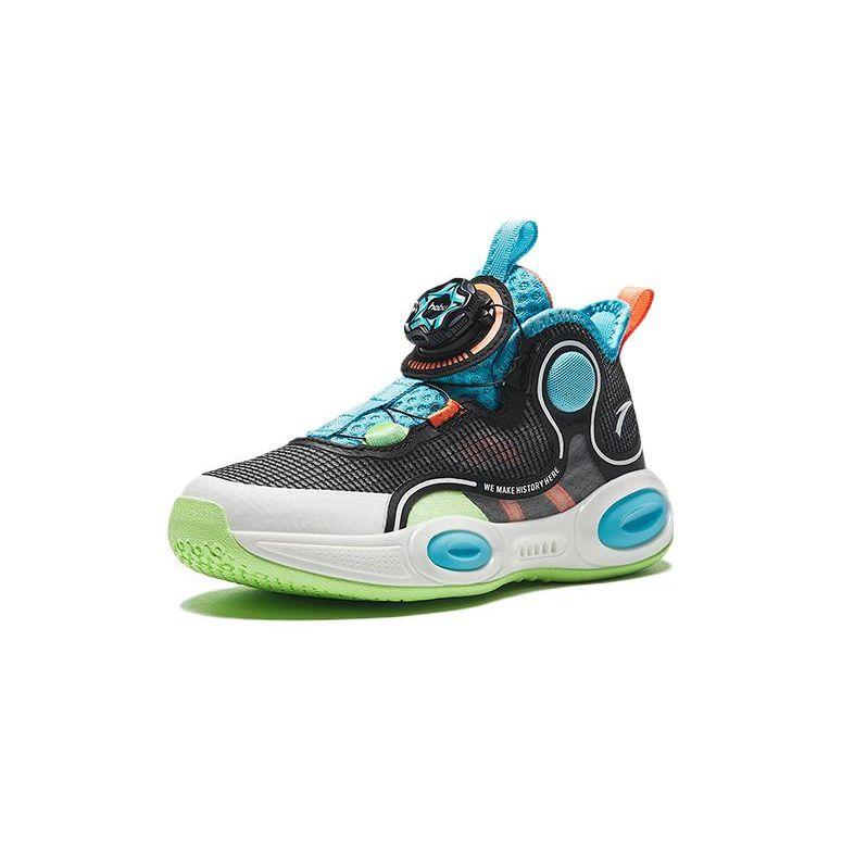 Anta Kids Asymmetrical Comfortable Non-Slip Durable Low-Top Basketball Shoes Kids sneaker Black Blue 312339956-1