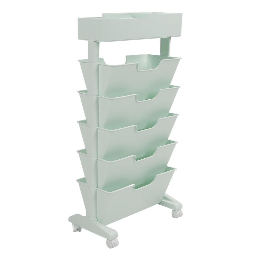 5 Tier Book Rack Multifunctional Removable Bookcase Multilayer Storage Rack for Dormitory Classroom