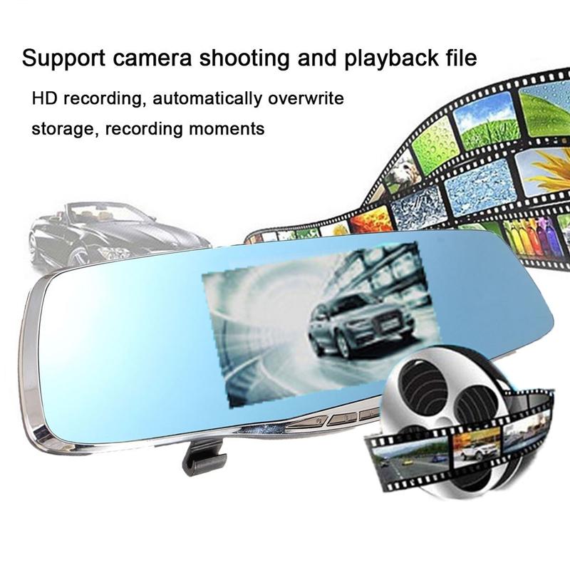 5inches HD 1080P LED Screen G-sensor Dual Lens G-sensor Rearview Mirror Vehicle DVR Night Vision 