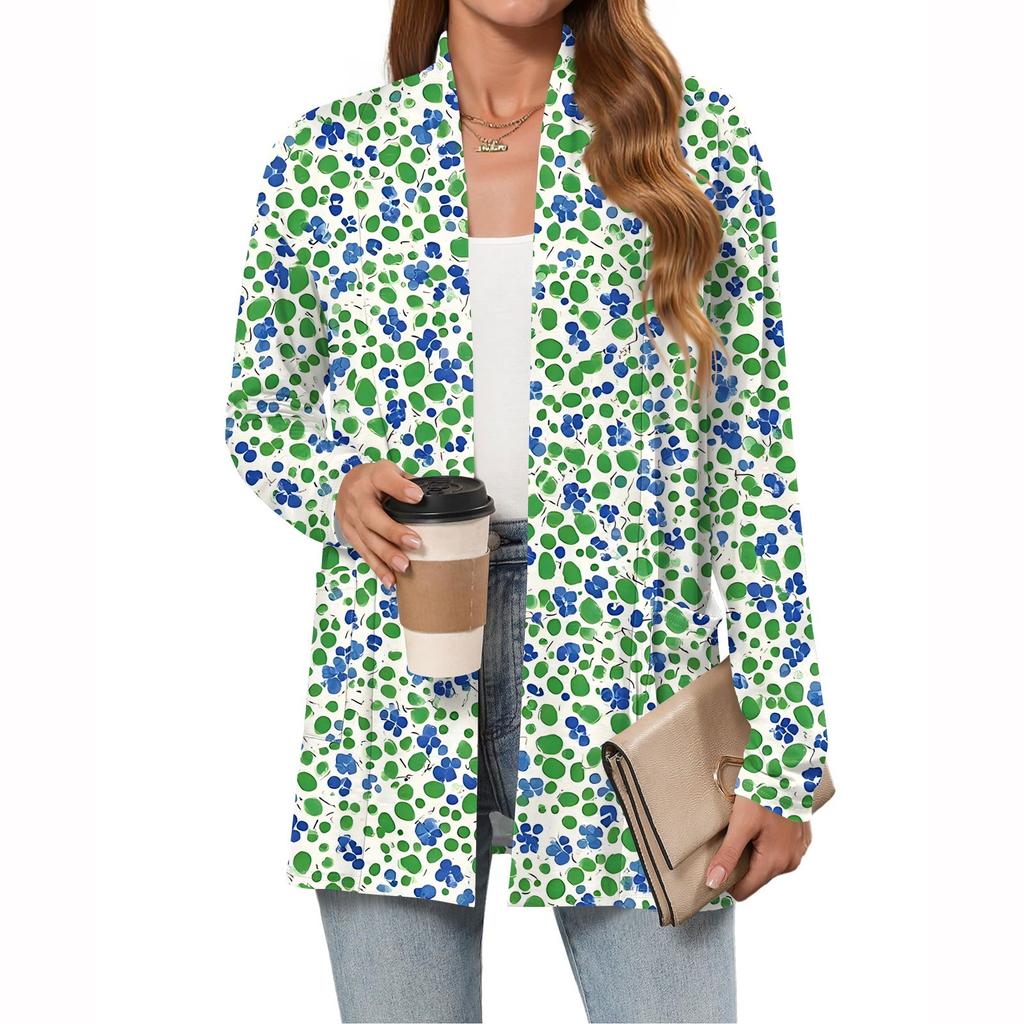 Dámský módní ležérní kardigan s dlouhým rukávem, tenká volná kardiganová bunda s kapsami