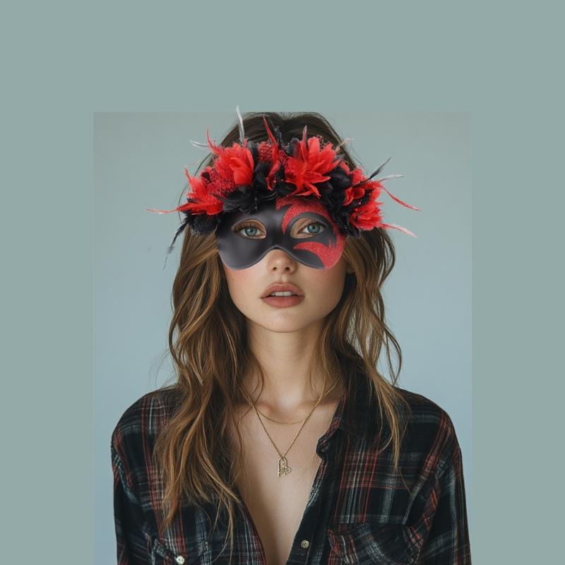 Feathered Masquerade Mask Halloween Party Eye Mask Half Face Mask for Women Cosplay Masquerade Decoration Eyewears