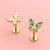Titane G23 16G Labret Piercing Stud Lèvre Tragus Boucle d'Oreille Stud Oreille Zircon Papillon Cartilage Helix Medusa Monroe Bijoux de Corps