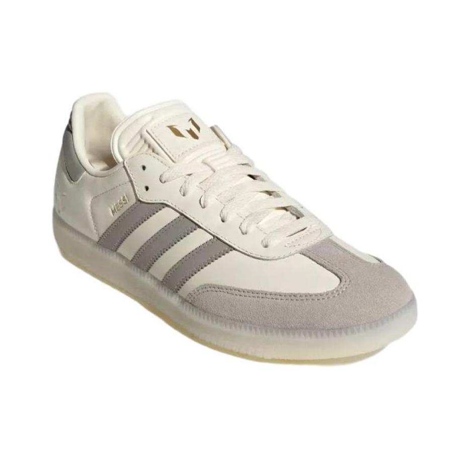 Lionel Messi X Adidas Samba Indoor Cream White Unisex Sneakers Light-Brown Gold-Metallic JQ0266