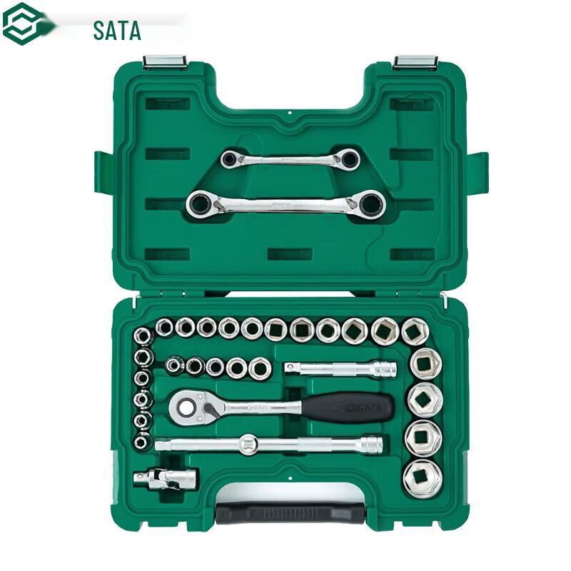 SATA 33-Piece Socket Wrench Set 1/2-inch Drive