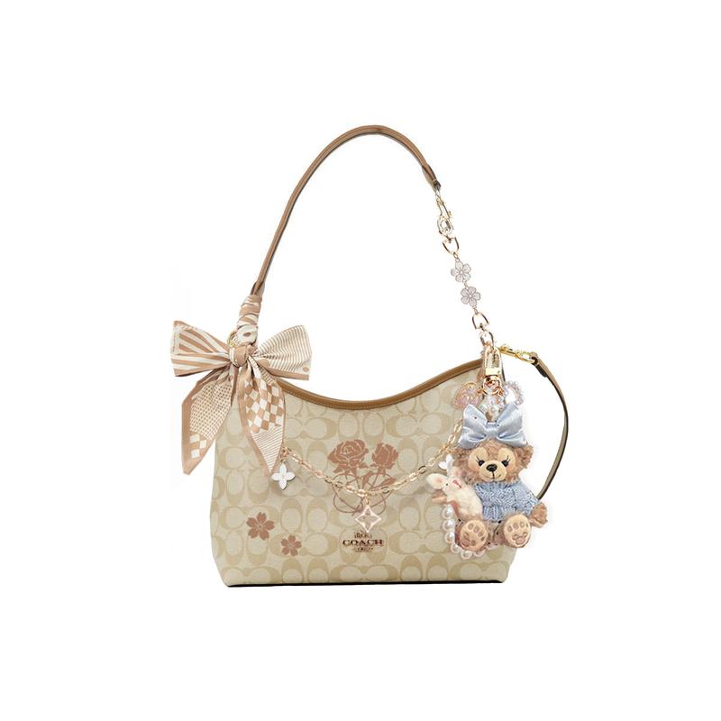 

COACH shoulder bag [Customized bag] Laurel 31 commuter large-capacity detachable strap hobo armpit printed bow Cloud Kissed Starburst Basic Set коричневий