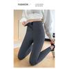 Women Zipper Tummy Control Shark Pants, Fleece Lined High Waist Butt Lifting Skinny Leggings for Autumn Winter Outdoor Wear