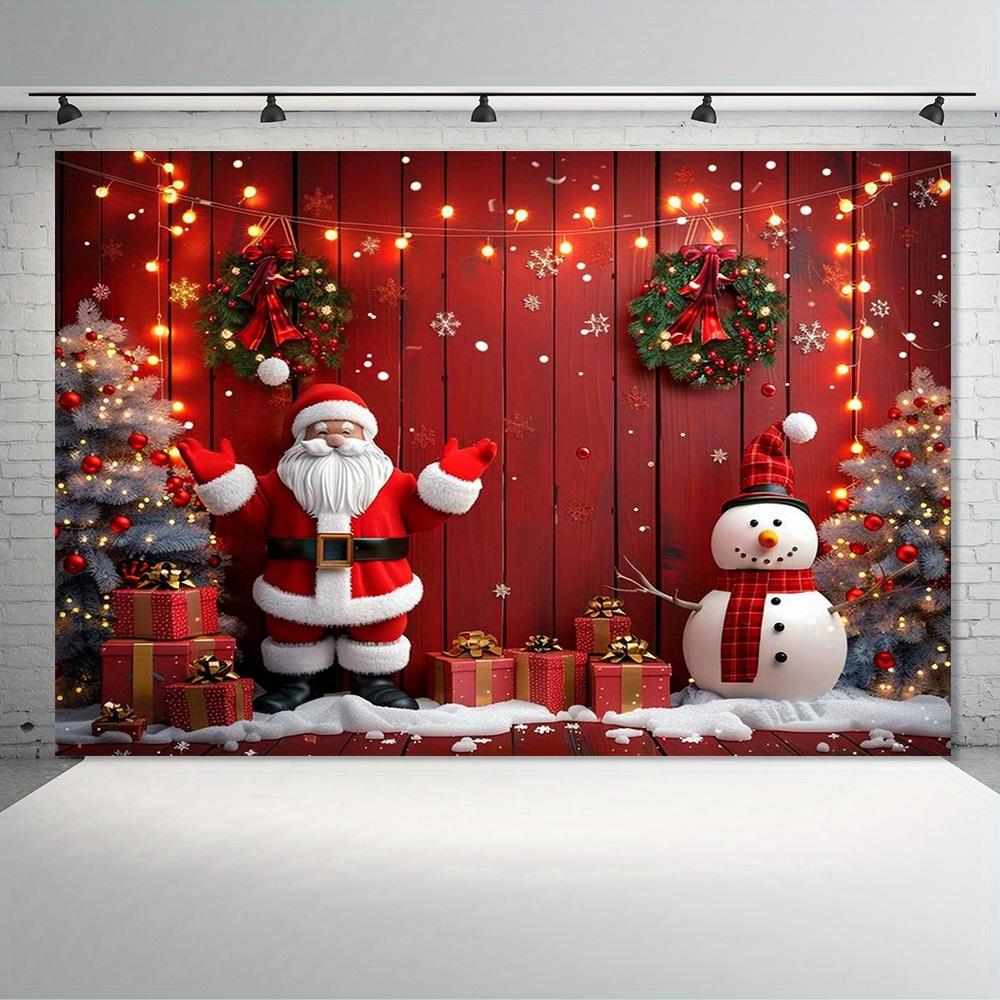 Weihnachtswunderland Hintergrund - 1 Stück Polyester Frohe Weihnachten Banner Party Dekorationen Fotografie und Wanddekorationen
