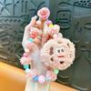 Creative Cute Biscuit Beaded Keychain: Plush Mobile Charm & Bag Accessory Gift