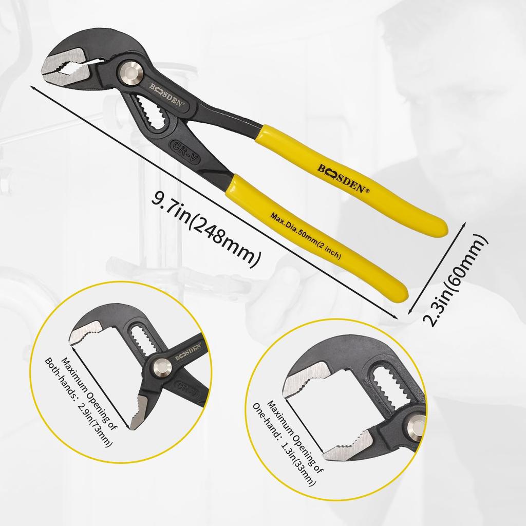 BOOSDEN Water Pump Maximum Opening Pliers Water Plumbing and Electrical Work Pliers, 73mm, Wrench, Pliers,