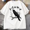 F Caw Lustige Krähe T-Shirt Unisex Damen Humor Ungezügeltes Tier T-Shirt Locker Vintage Grafik T-Shirts Baumwolle Bequem Herrenbekleidung