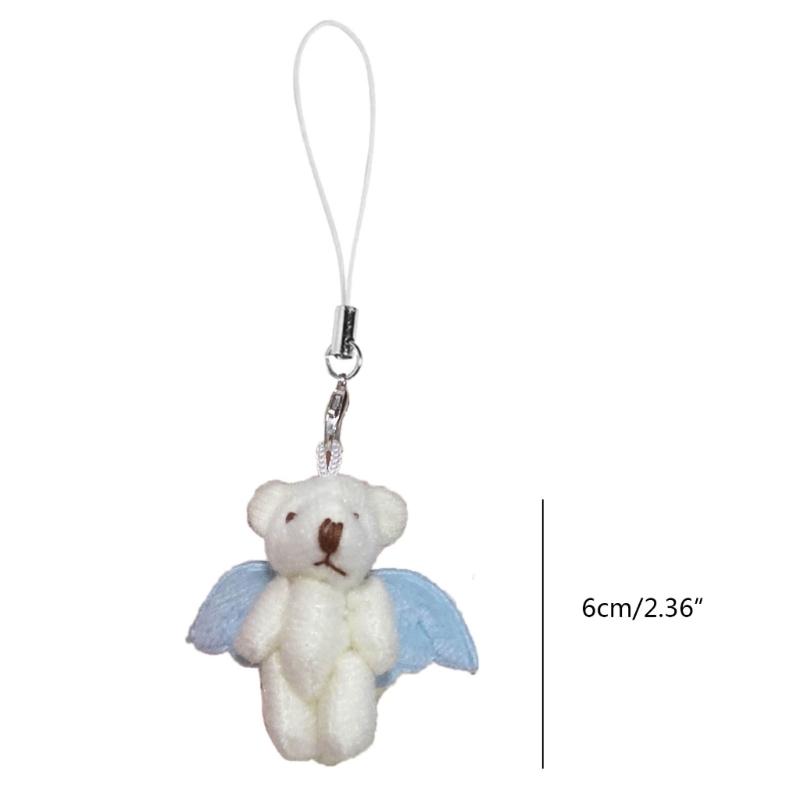 Cute Angel Bear Keychain Hanging Ornament Backpack Handbag Charm for Girls Wome