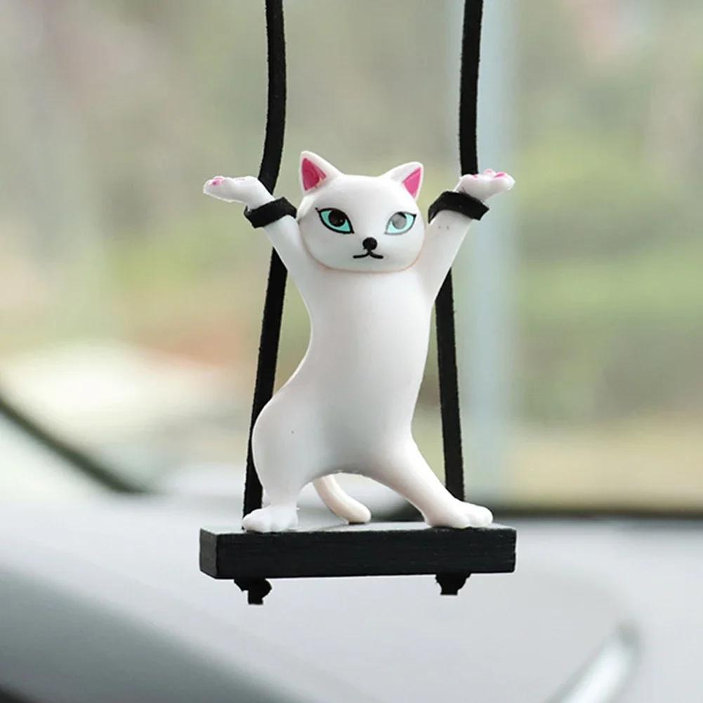 Car Pendant Creative Cute Branch Cat Rearview Mirror Pendant Car Interior Decoration Decoration Birthday Gift Car Accessories