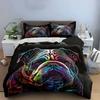 "Colorful Bulldog Art Set" Multiple Sizes Kid's and Adults' Bedroom Exquisite 3PC Bedding Set Gift