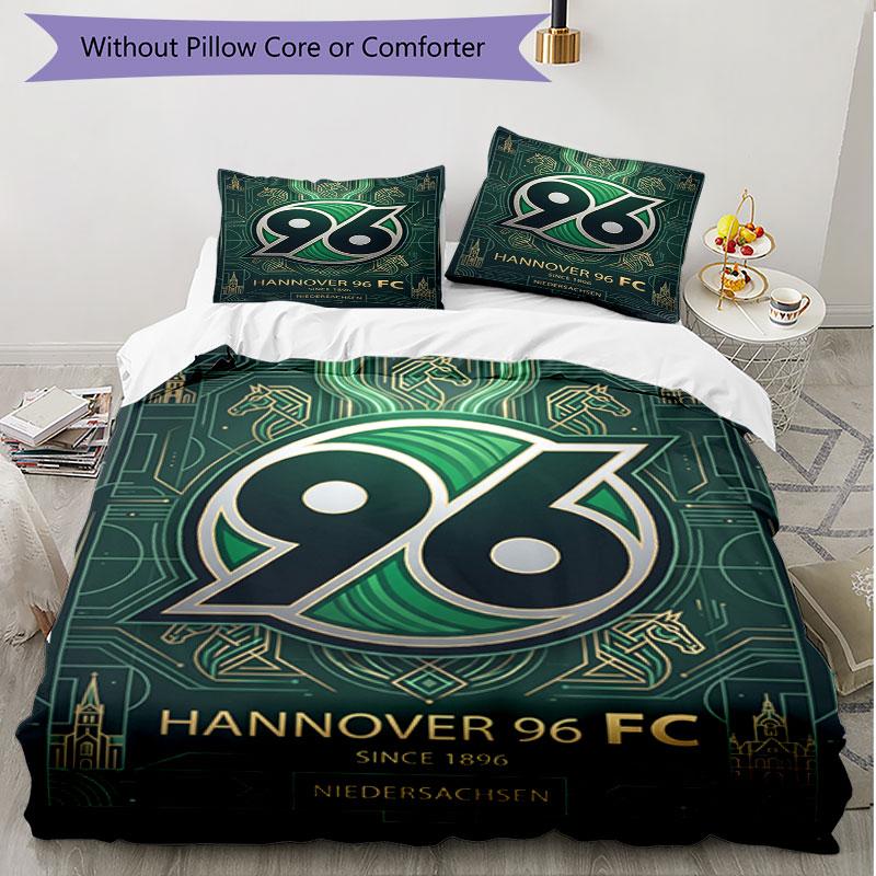 3pcs Duvet Cover Set (1*Duvet Cover + 2*Pillowcase, Without Core), Hannover 96 Football Print Soft All‑Season Bedding Set, Home Bedroom Decor Gift
