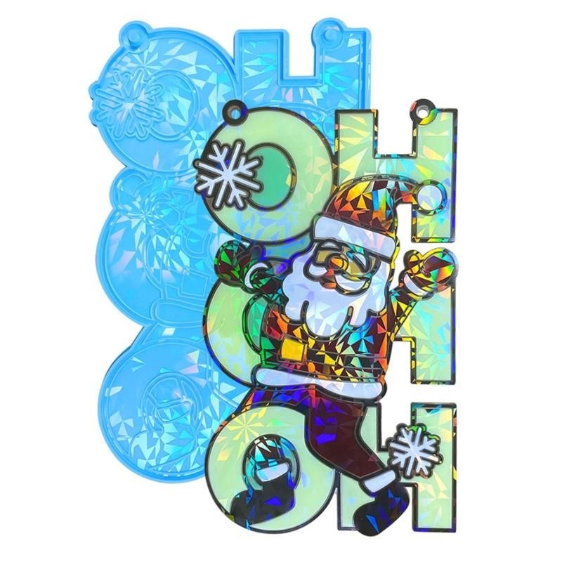 DIY Holographic Silicone Molds Christmas Pendant Mold DIY Crafts Moulds Hand-Making Craft Supplies Suitable for Pendant