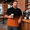 Men's Plus Size Gradient Print Polo Shirt Short Sleeve Collared Breathable Top Suitable for Casual and Work Wear