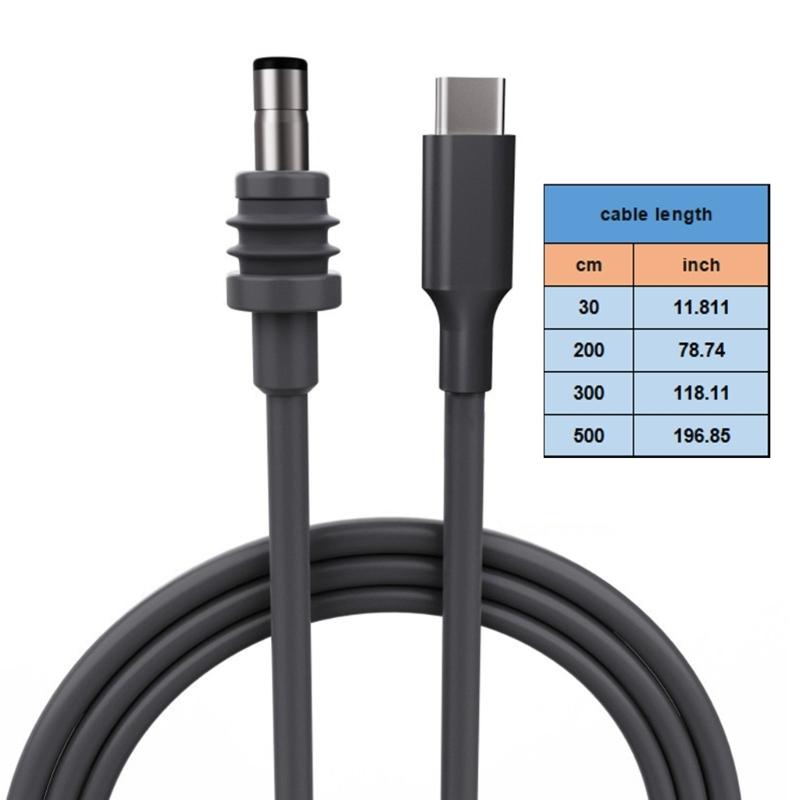 USB Type C to Barrels Power Cord for Mini Waterproof Charging Cable with PD100W Support