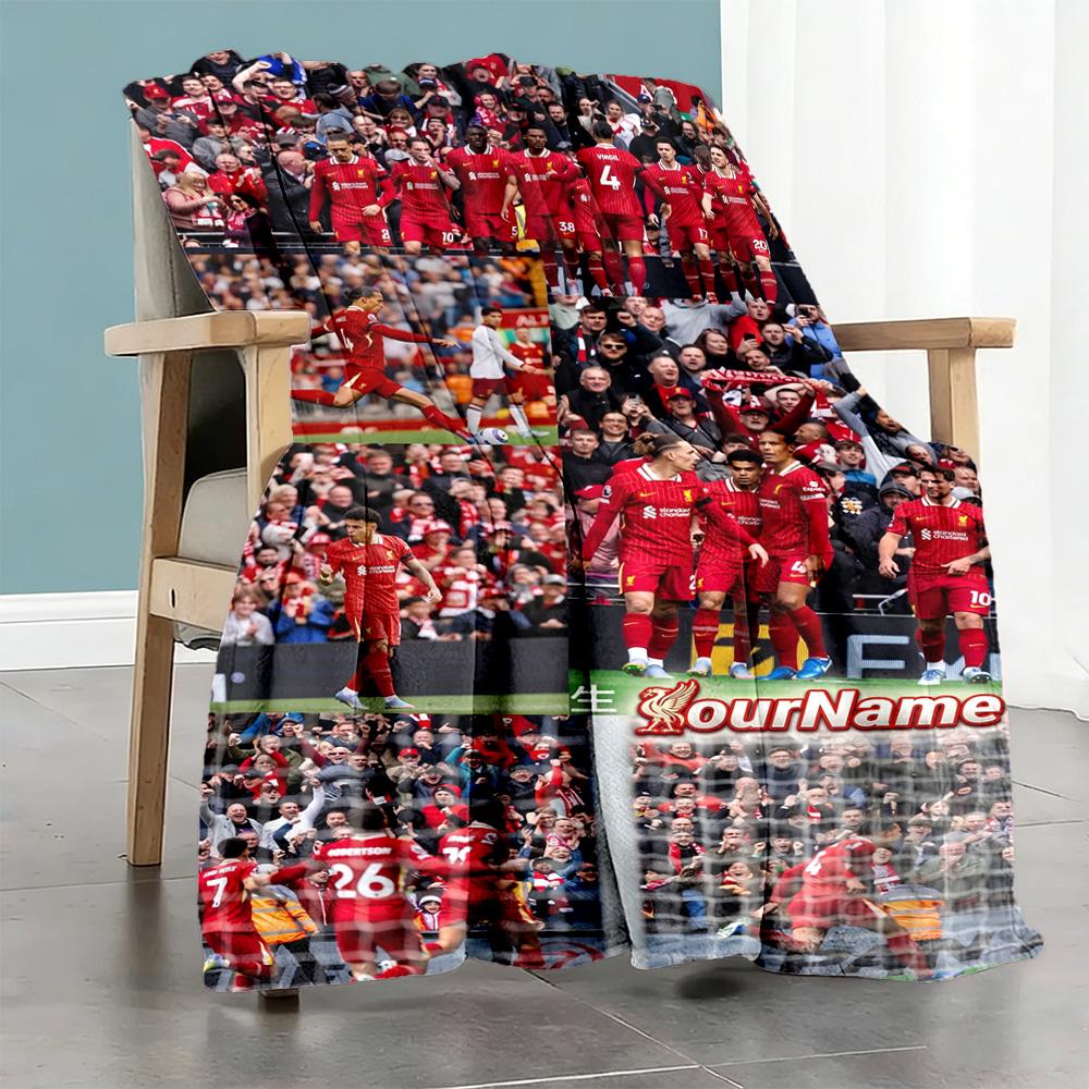 Liverpool Personalized Name Blanket Throw Personalized Blanket Ultra-Soft for Couch Office Chair Picnics Home Decor for All Occasions
