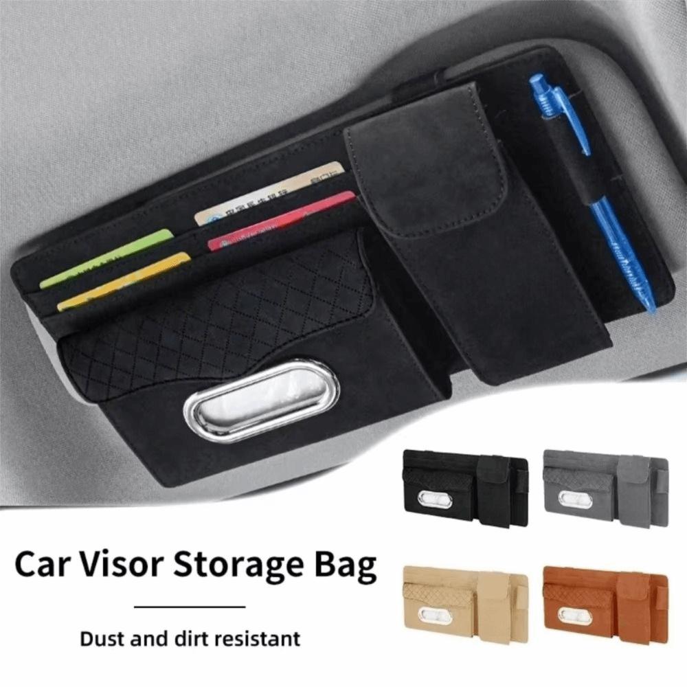 Multi-functional Car Sun Visor Organizer Hanging Car Glasses Clip Car Tissue Box Truck